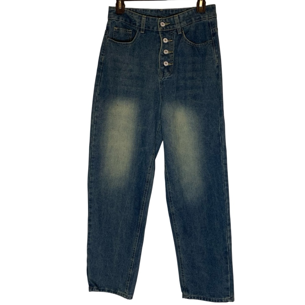 Jeans Brand Dark Wash Button Fly Wide Leg Denim Size Small